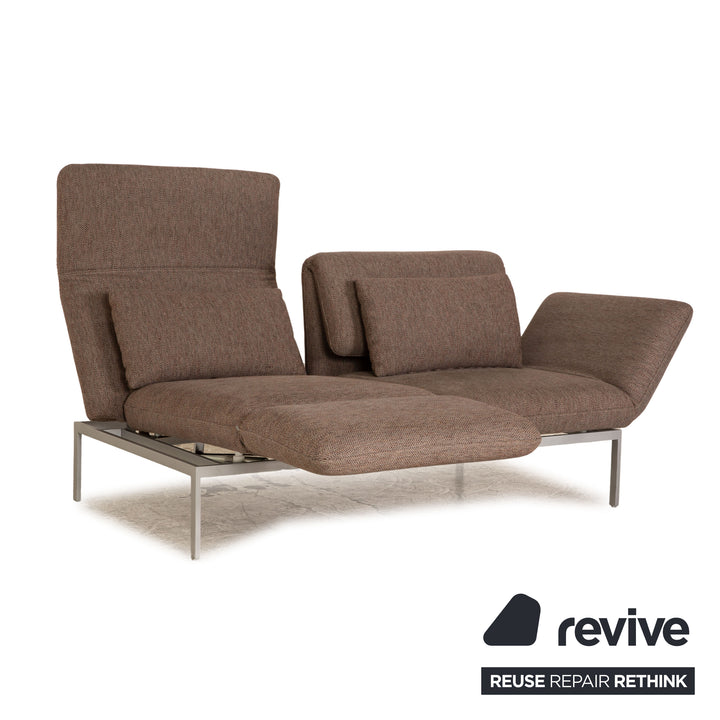 Brühl Roro Grau Zweisitzer Stoff Sofa Couch manuelle Relaxfunktion Schlaffunktion