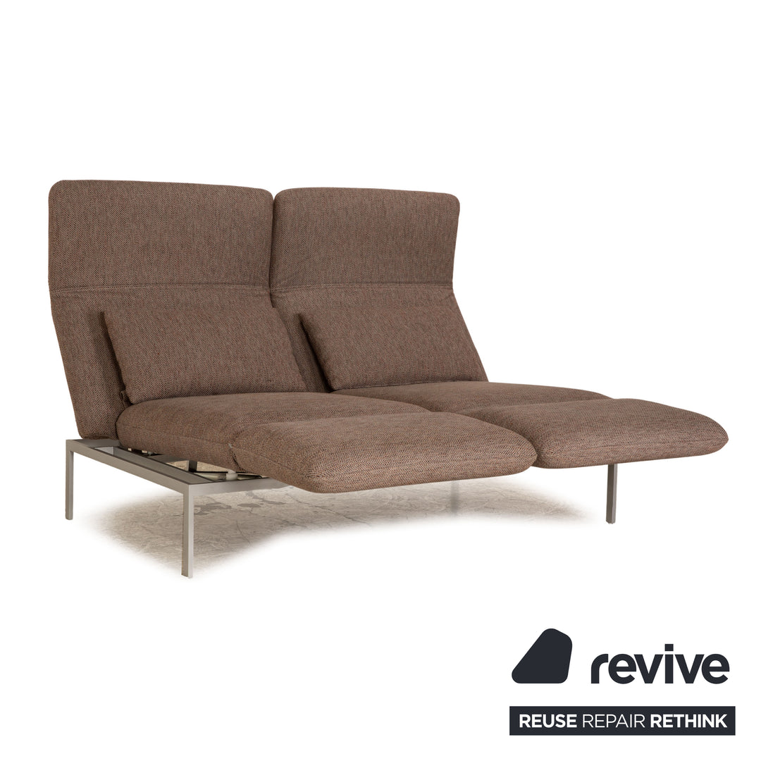 Brühl Roro Grau Zweisitzer Stoff Sofa Couch manuelle Relaxfunktion Schlaffunktion