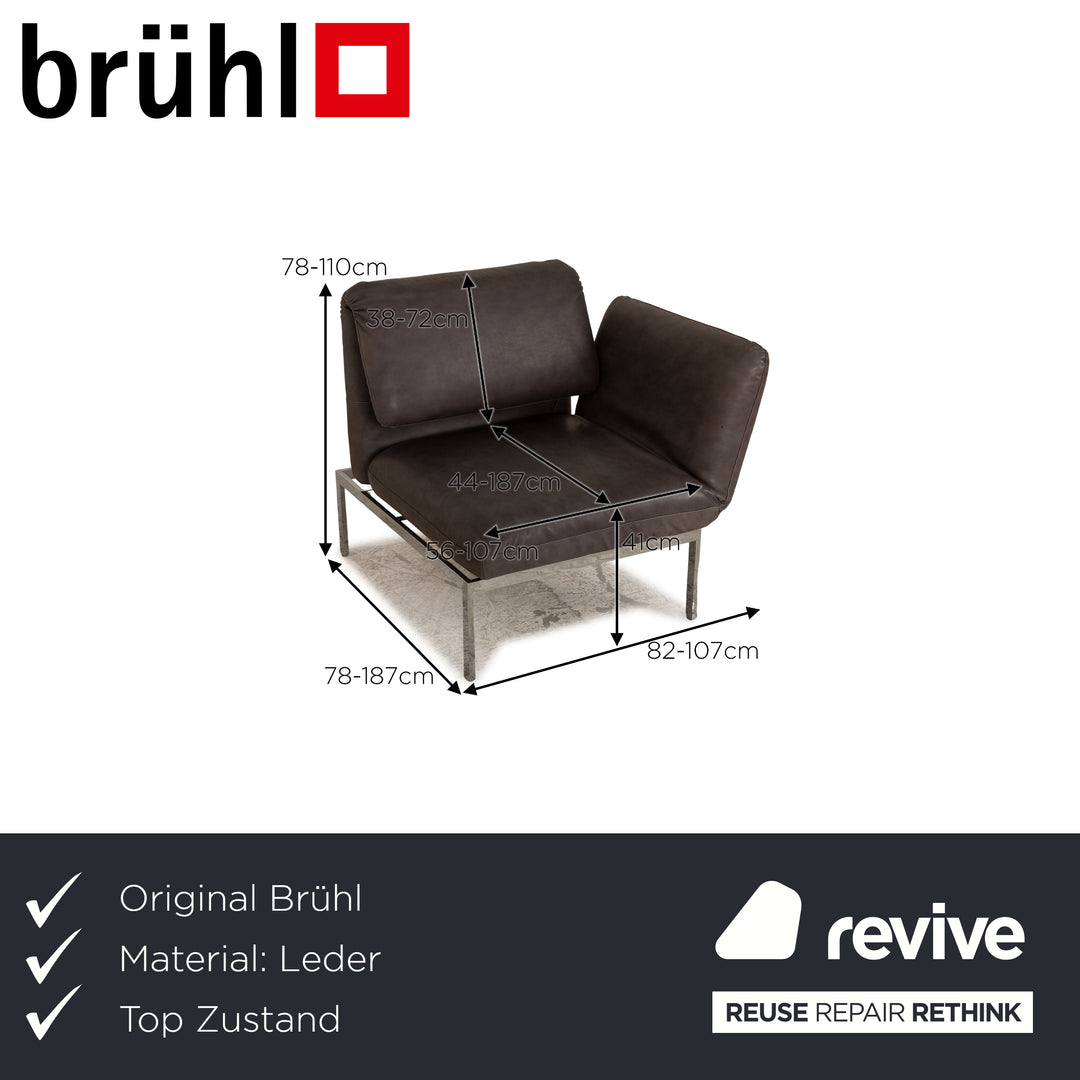 Brühl Roro Leder Sessel Grau Funktion