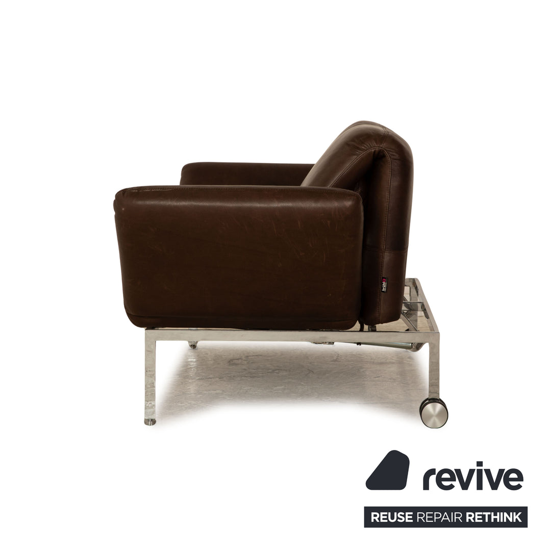 Brühl Roro Leder Zweisitzer Braun Sofa Couchmanuelle Funktion Schlaffunktion