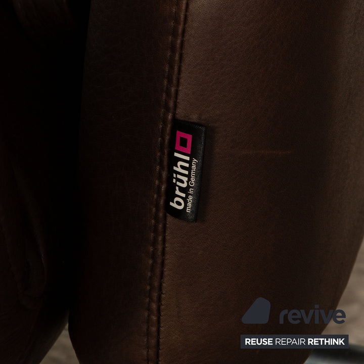 Brühl Roro Leder Zweisitzer Braun Sofa Couchmanuelle Funktion Schlaffunktion