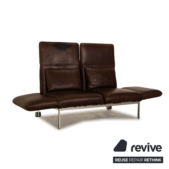 Brühl Roro Leder Zweisitzer Braun Sofa Couchmanuelle Funktion Schlaffunktion