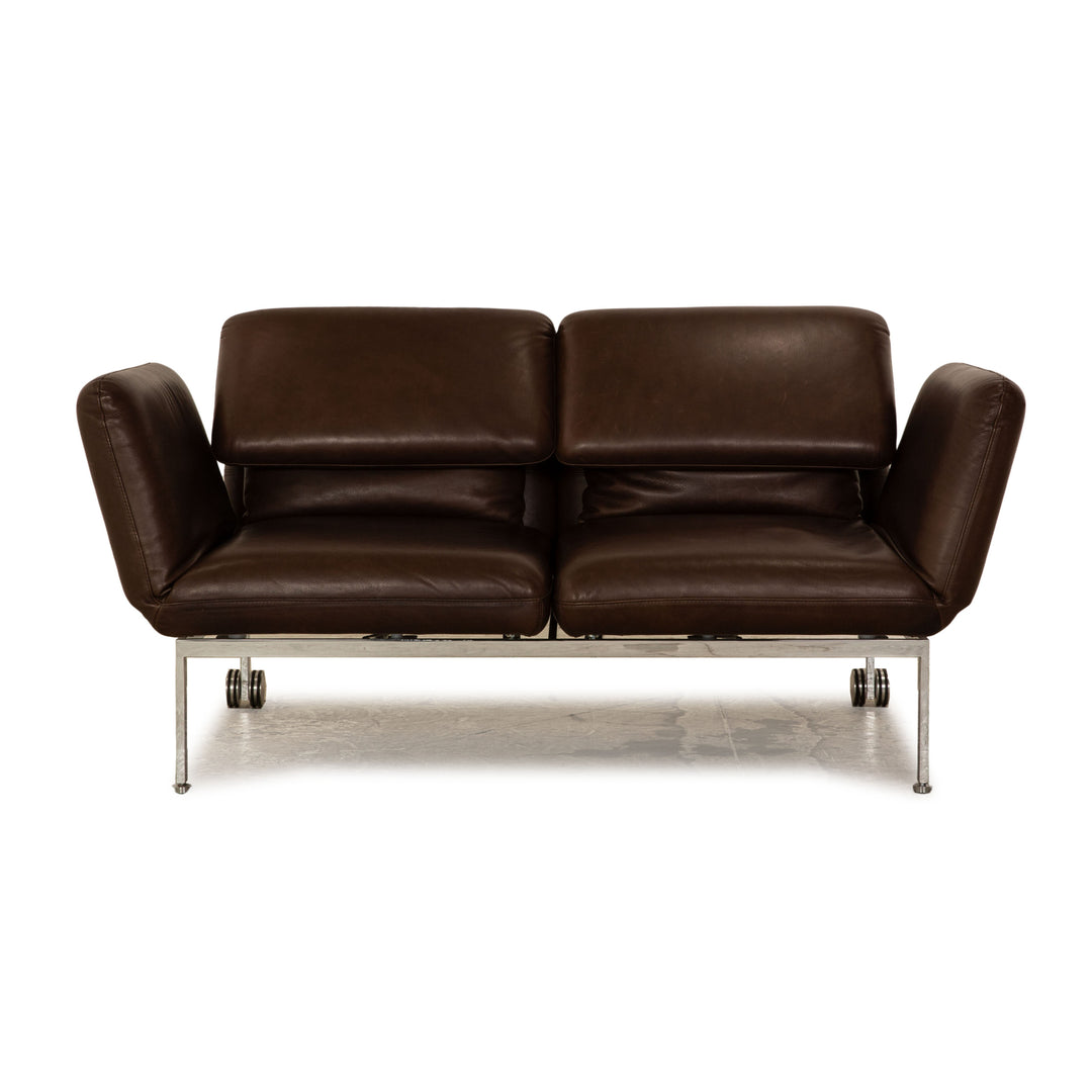 Brühl Roro Leder Zweisitzer Braun Sofa Couchmanuelle Funktion Schlaffunktion