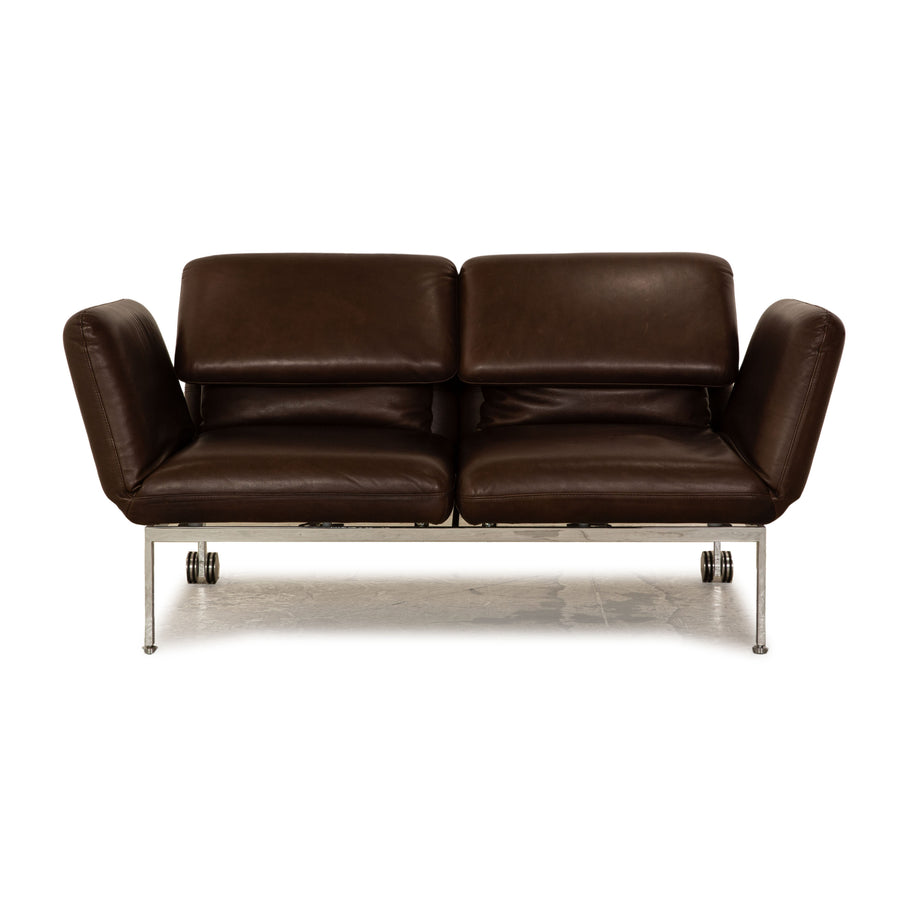 Brühl Roro Leder Zweisitzer Braun Sofa Couchmanuelle Funktion Schlaffunktion