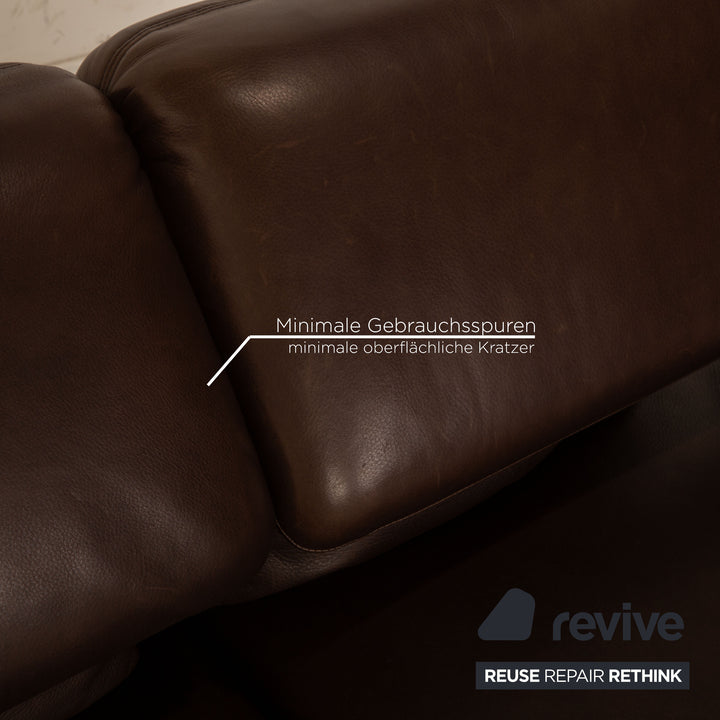 Brühl Roro Leder Zweisitzer Braun Sofa Couchmanuelle Funktion Schlaffunktion