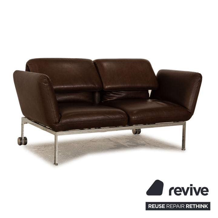 Brühl Roro Leder Zweisitzer Braun Sofa Couchmanuelle Funktion Schlaffunktion