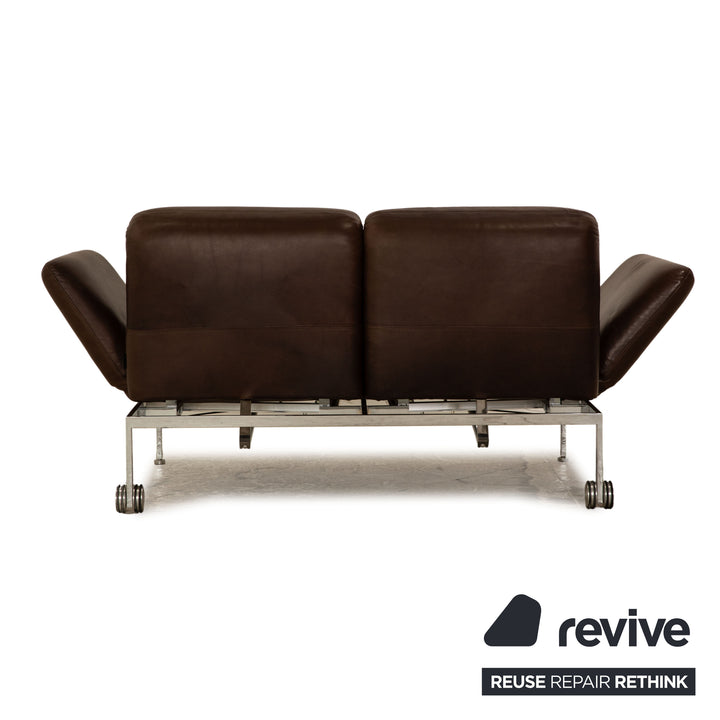 Brühl Roro Leder Zweisitzer Braun Sofa Couchmanuelle Funktion Schlaffunktion