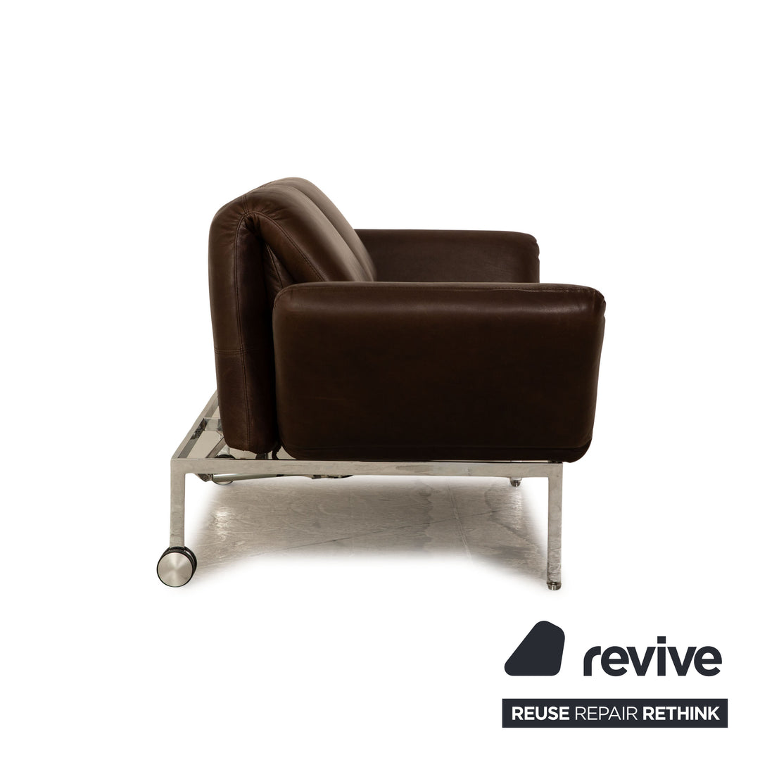Brühl Roro Leder Zweisitzer Braun Sofa Couchmanuelle Funktion Schlaffunktion