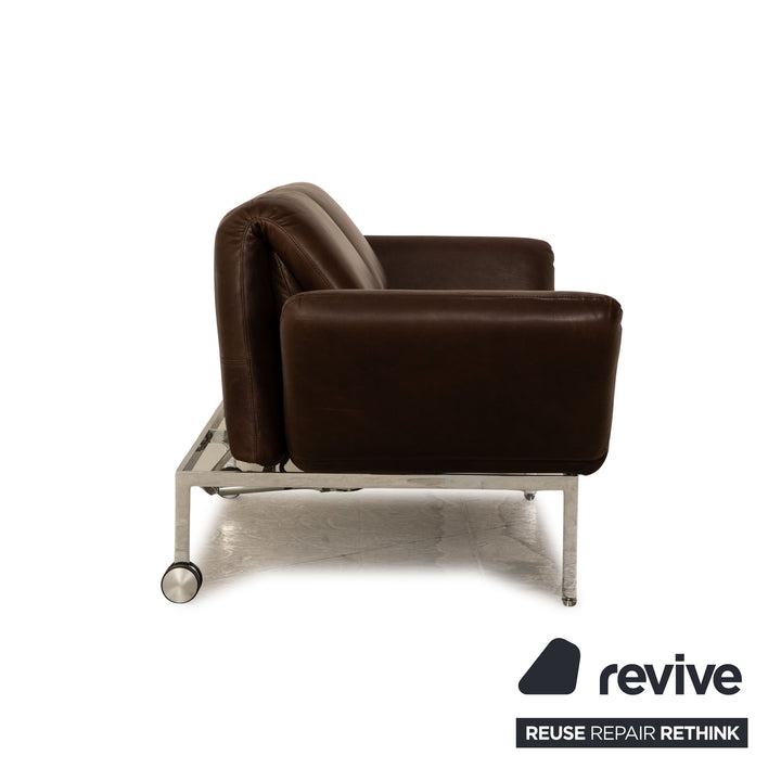 Brühl Roro Leder Zweisitzer Braun Sofa Couchmanuelle Funktion Schlaffunktion