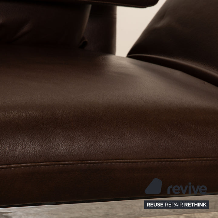 Brühl Roro Leder Zweisitzer Braun Sofa Couchmanuelle Funktion Schlaffunktion