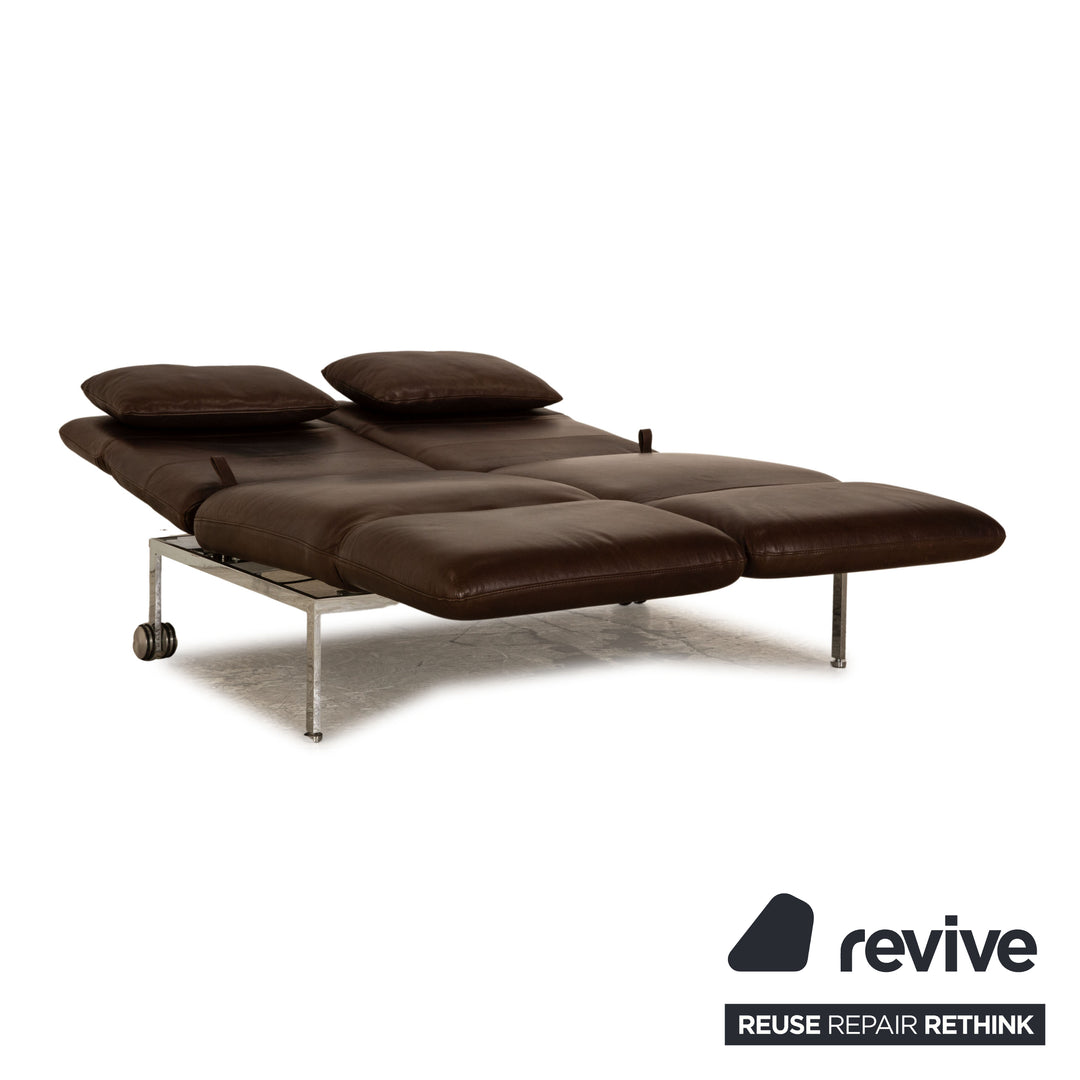 Brühl Roro Leder Zweisitzer Braun Sofa Couchmanuelle Funktion Schlaffunktion
