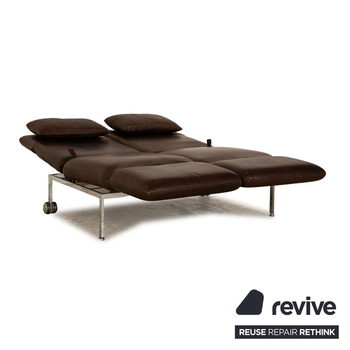 Brühl Roro Leder Zweisitzer Braun Sofa Couchmanuelle Funktion Schlaffunktion