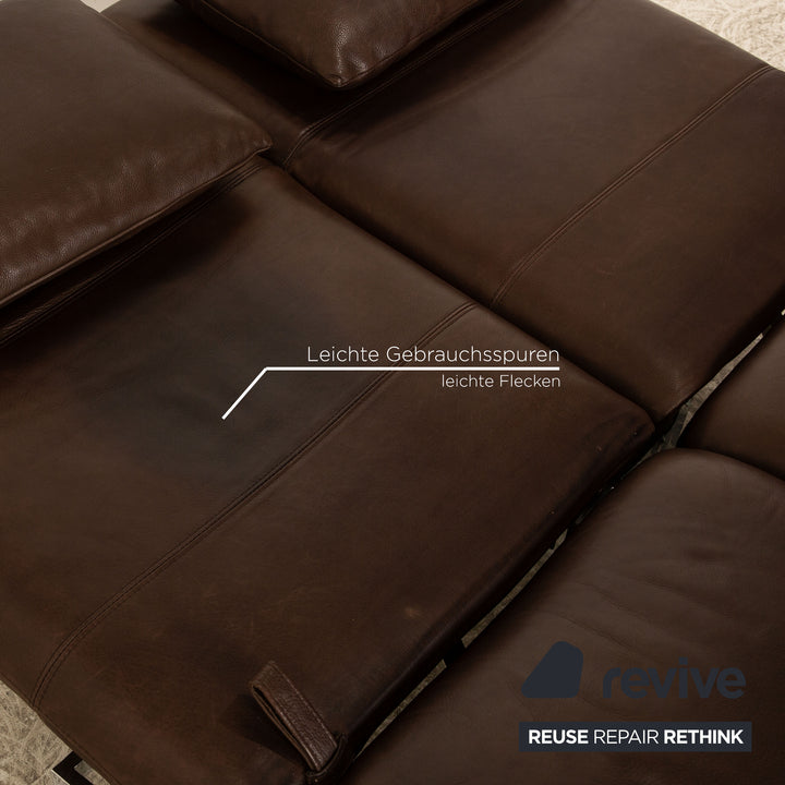 Brühl Roro Leder Zweisitzer Braun Sofa Couchmanuelle Funktion Schlaffunktion