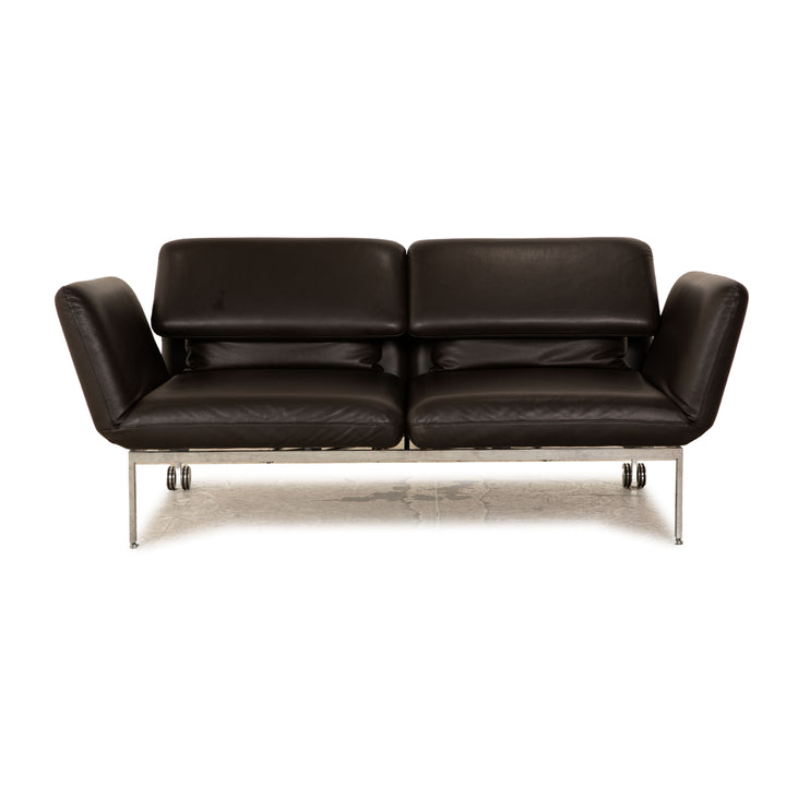 Brühl Roro Leder Zweisitzer Dunkelbraun manuelle Funktion Schlaffunktion Sofa Couch