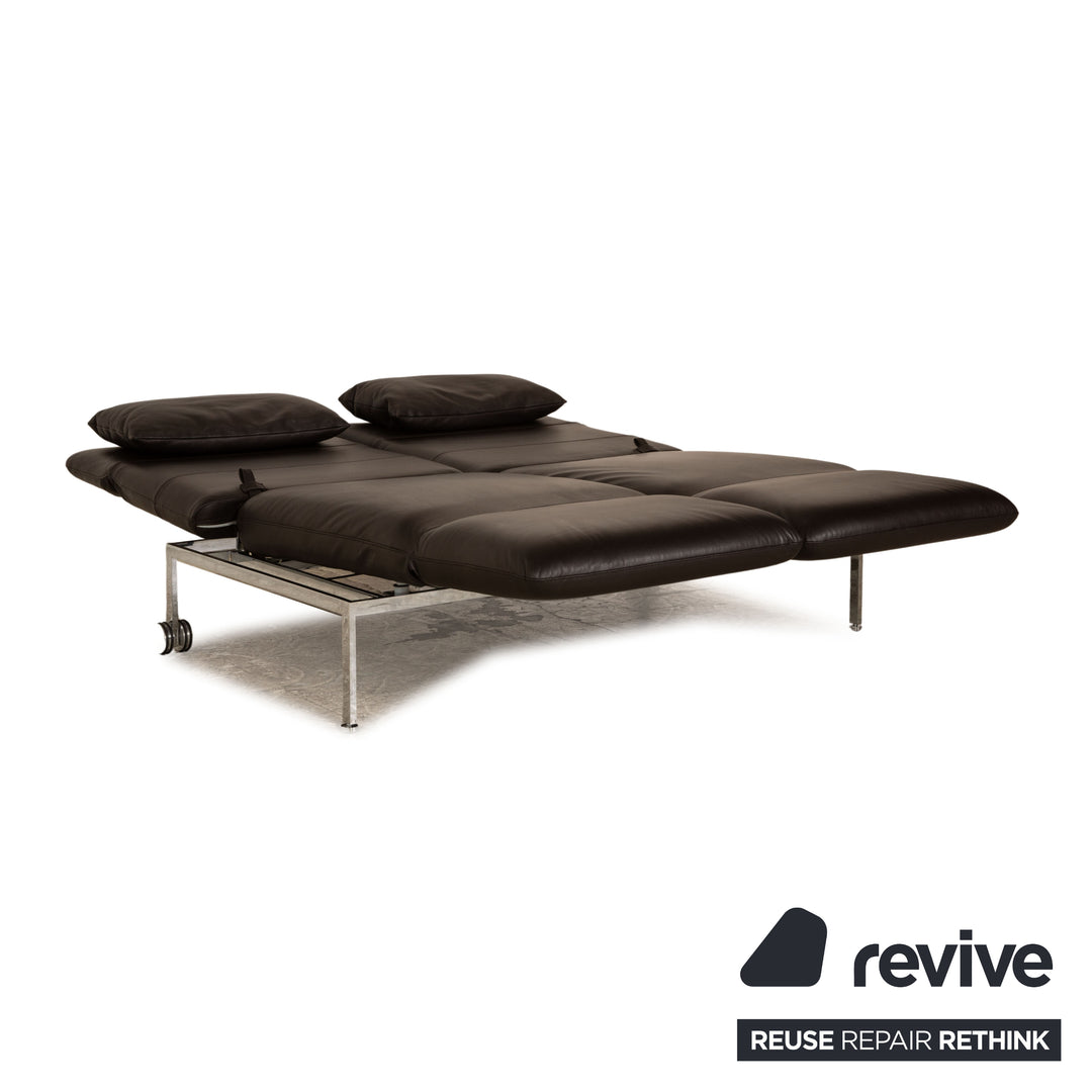 Brühl Roro Leder Zweisitzer Dunkelbraun manuelle Funktion Schlaffunktion Sofa Couch