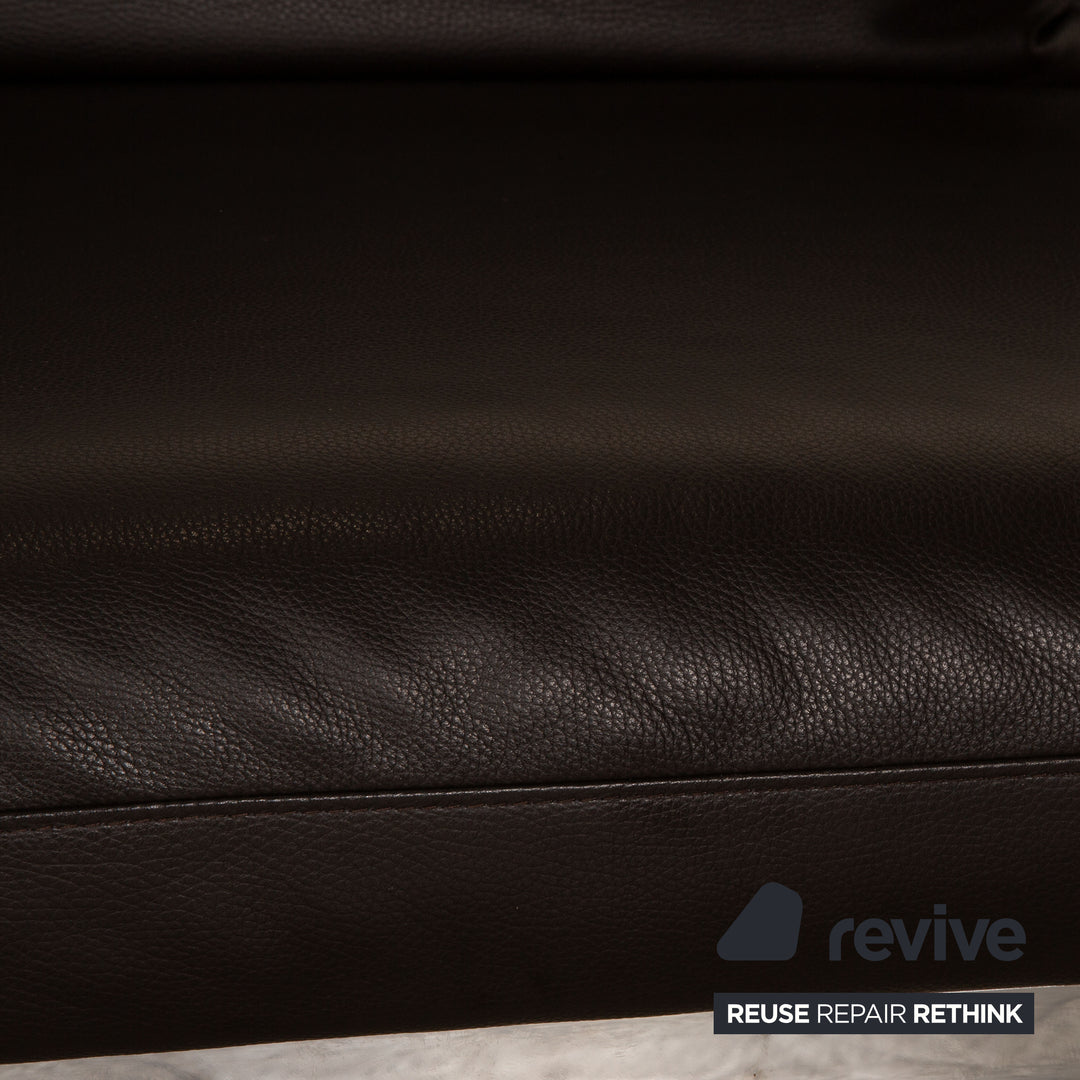 Brühl Roro Leder Zweisitzer Dunkelbraun manuelle Funktion Schlaffunktion Sofa Couch