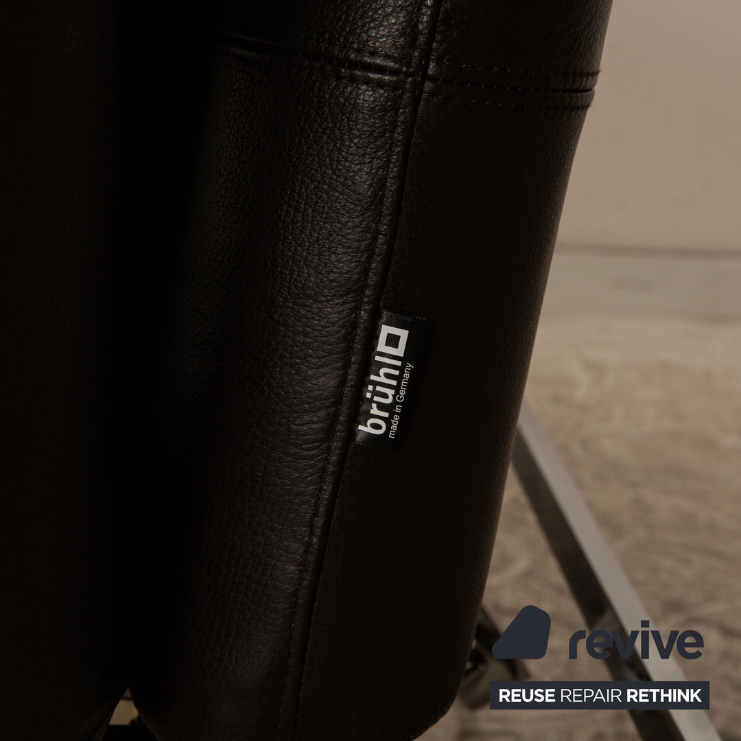 Brühl Roro Leder Zweisitzer Dunkelbraun manuelle Funktion Schlaffunktion Sofa Couch