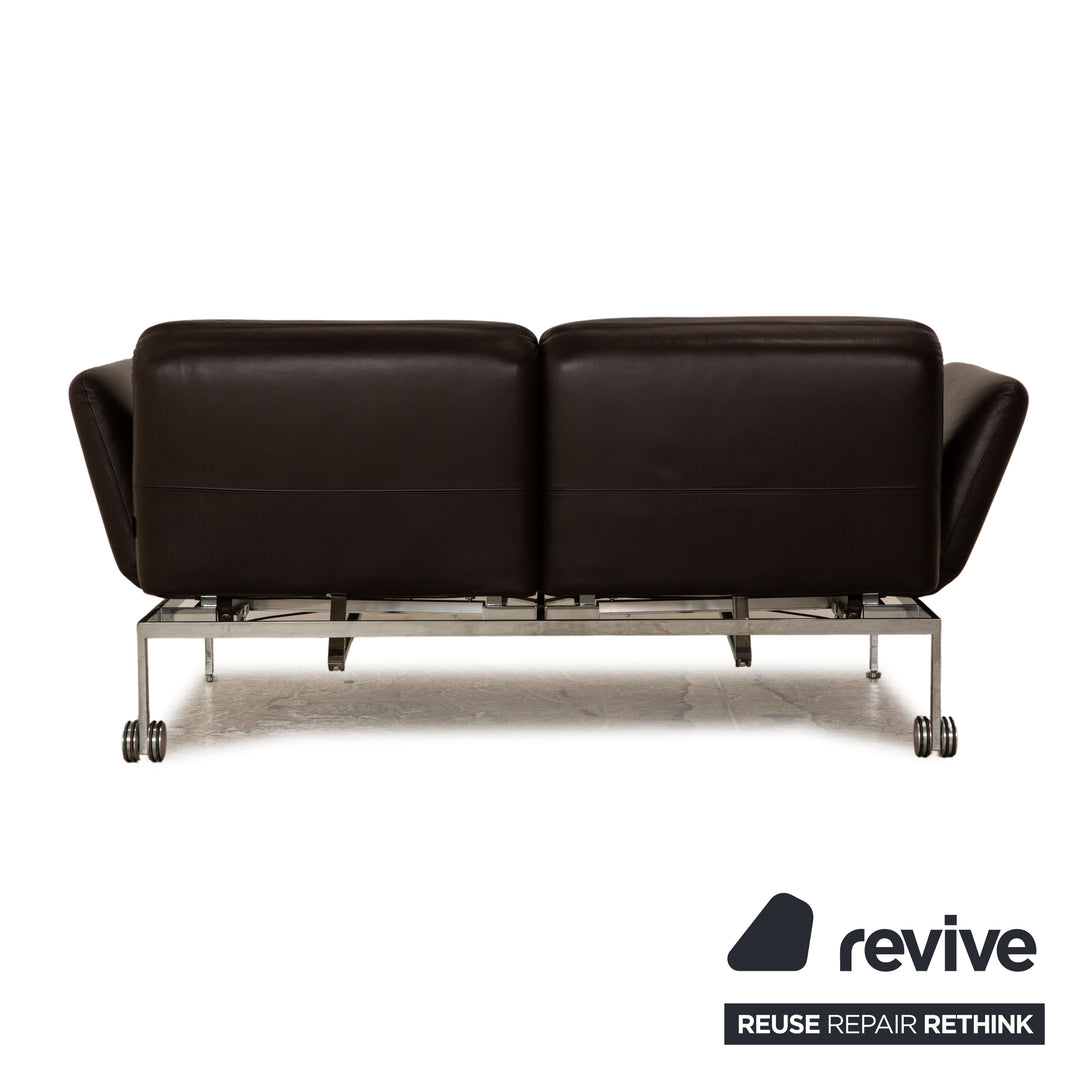 Brühl Roro Leder Zweisitzer Dunkelbraun manuelle Funktion Schlaffunktion Sofa Couch