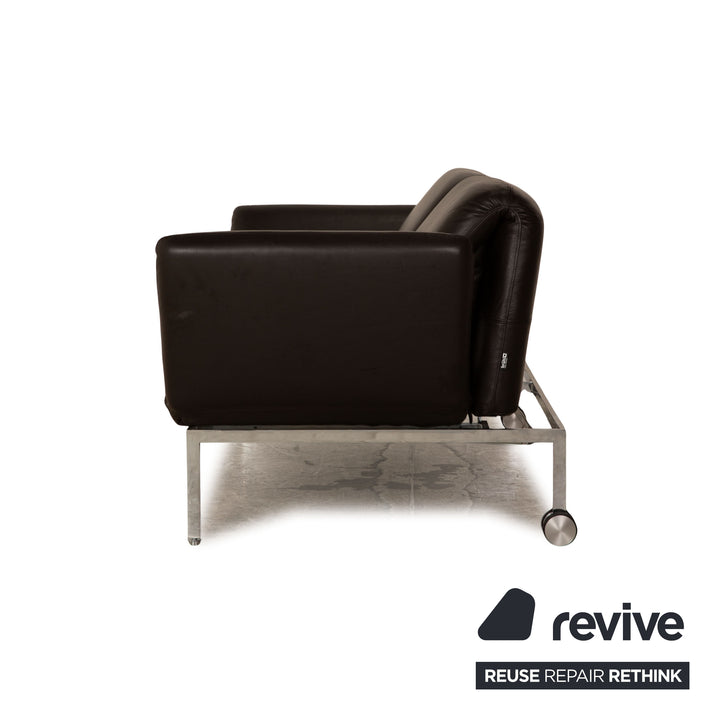 Brühl Roro Leder Zweisitzer Dunkelbraun manuelle Funktion Schlaffunktion Sofa Couch