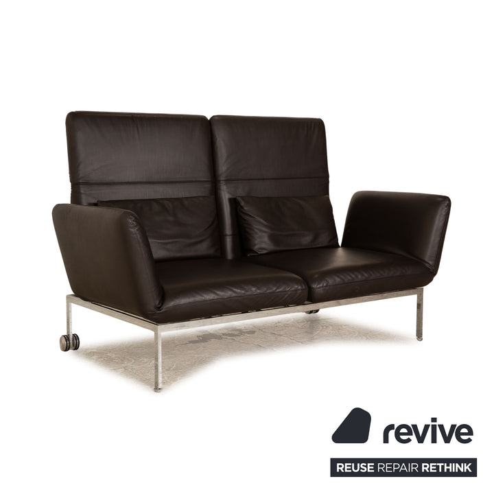 Brühl Roro Leder Zweisitzer Dunkelbraun manuelle Funktion Schlaffunktion Sofa Couch
