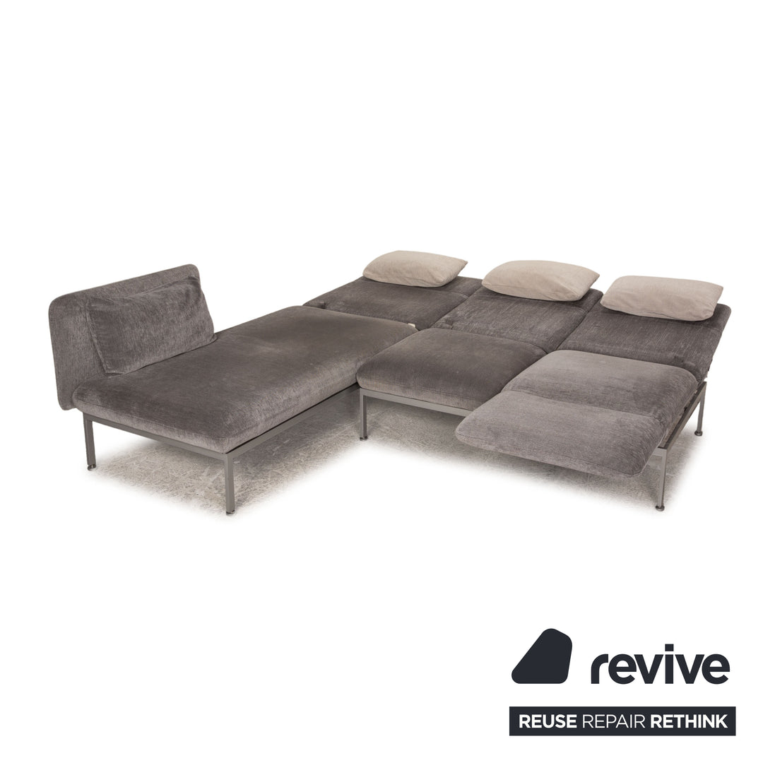 Brühl Roro fabric ESofa gray corner sofa couch function relax function sleeping function