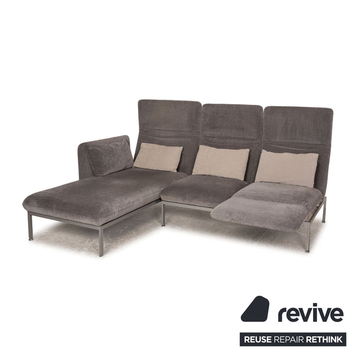 Brühl Roro fabric ESofa gray corner sofa couch function relax function sleeping function