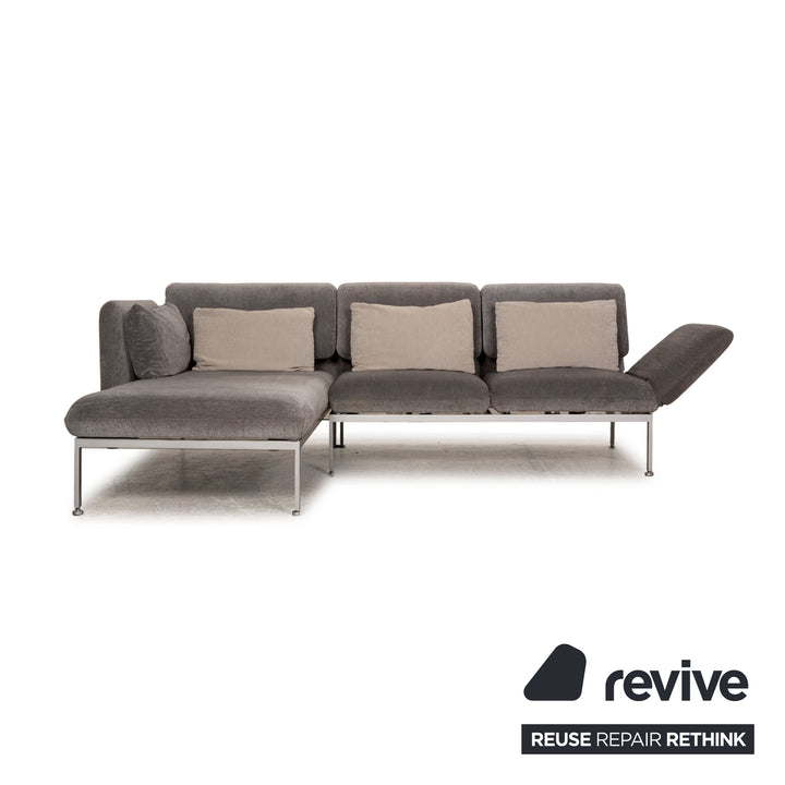 Brühl Roro fabric ESofa gray corner sofa couch function relax function sleeping function