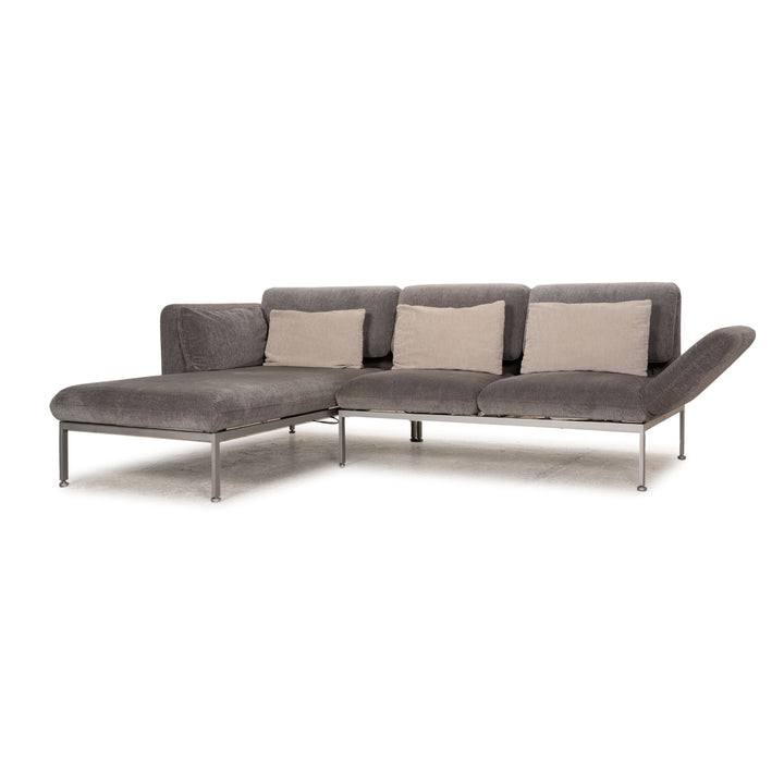 Brühl Roro fabric ESofa gray corner sofa couch function relax function sleeping function