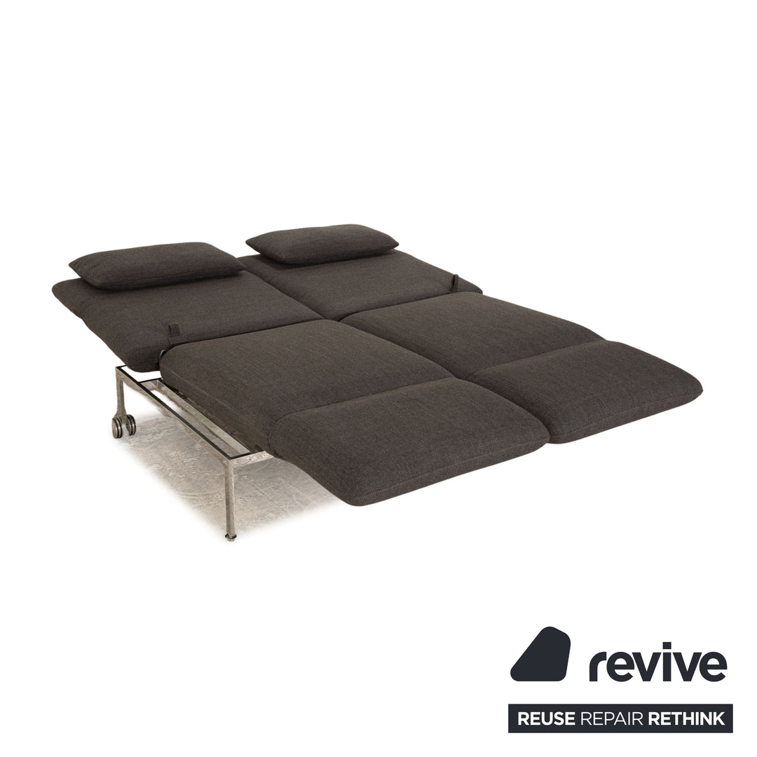 Brühl Roro tissu deux places gris fonction manuelle canapé fonction couchage
