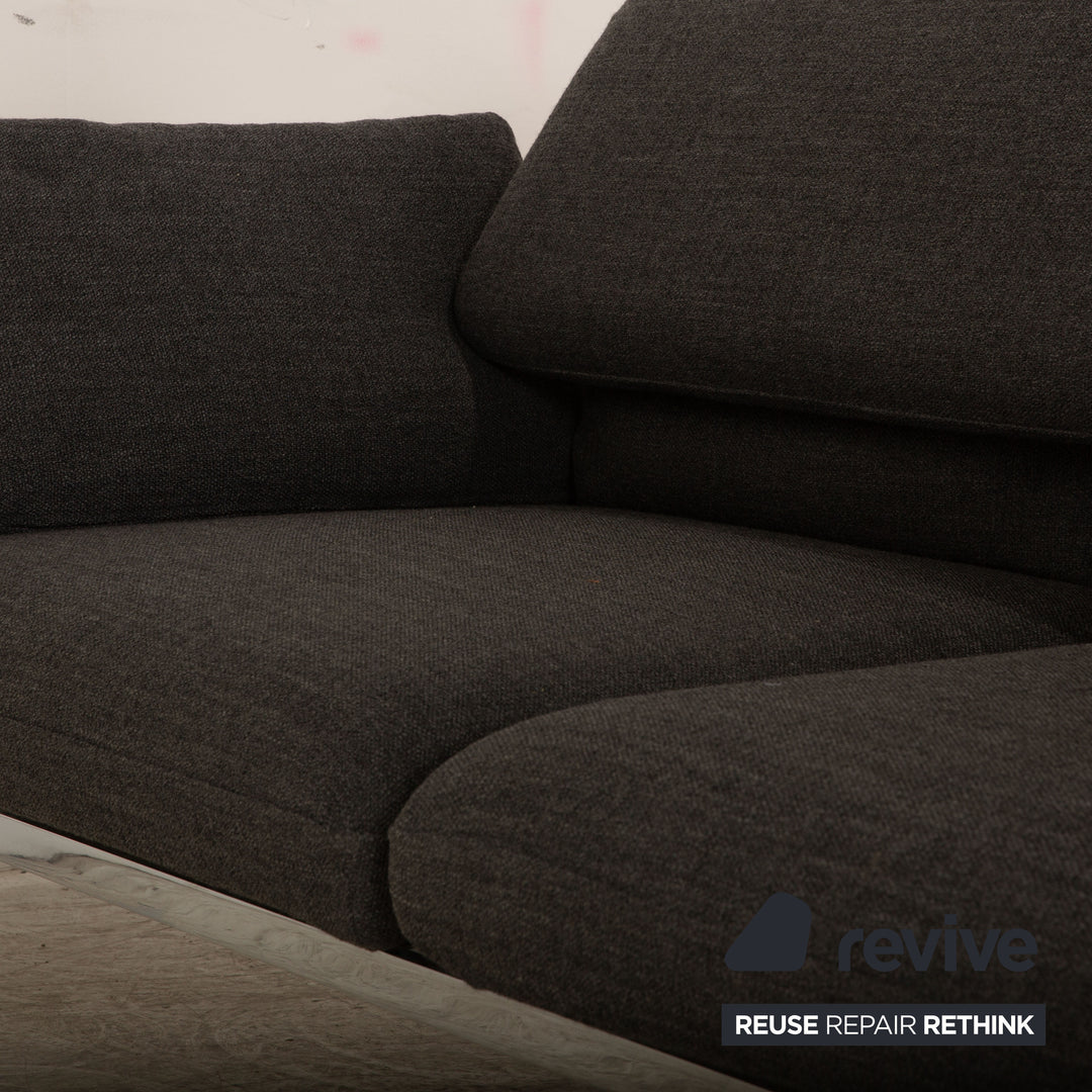 Brühl Roro tissu deux places gris fonction manuelle canapé fonction couchage