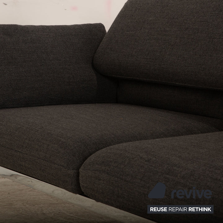 Brühl Roro tissu deux places gris fonction manuelle canapé fonction couchage