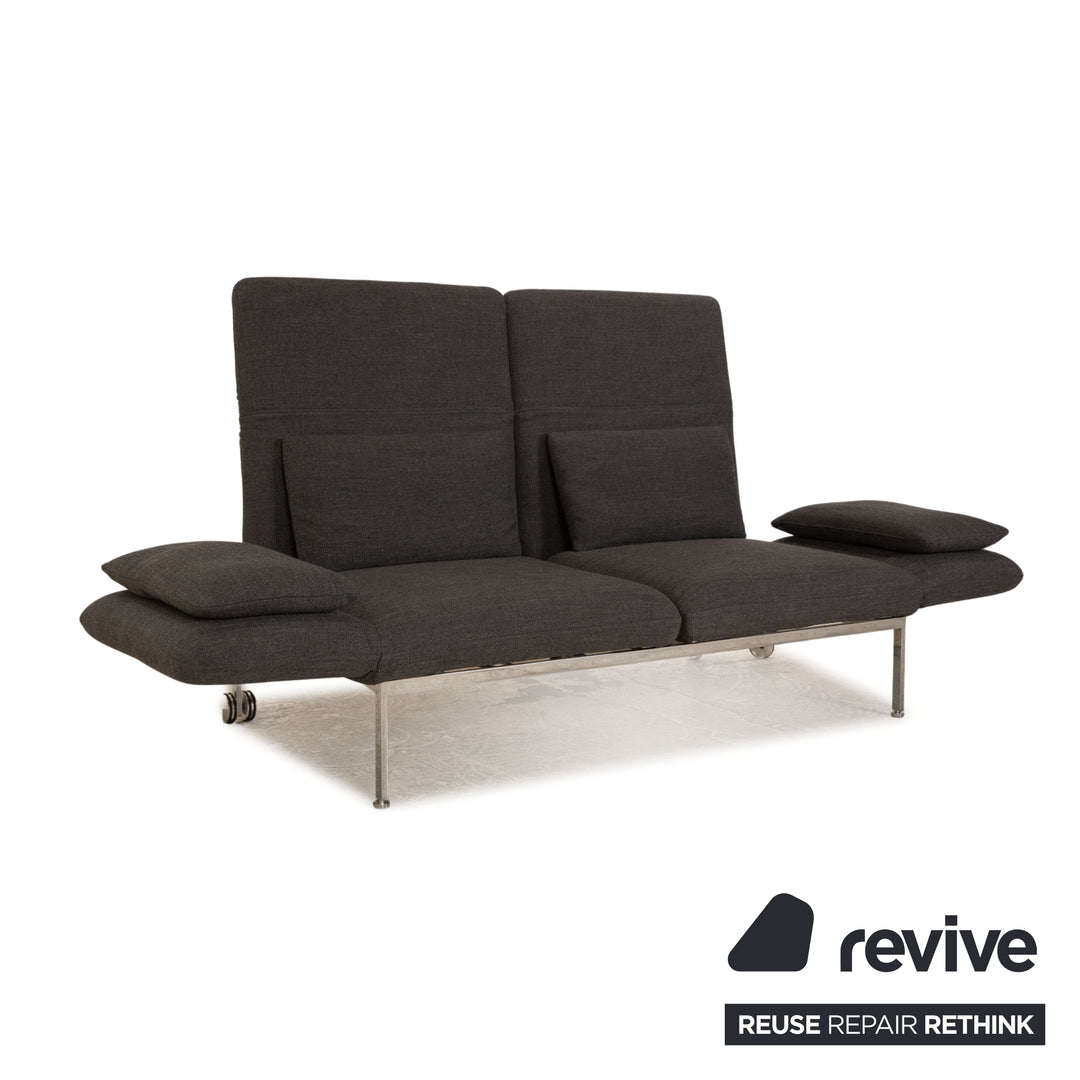 Brühl Roro tissu deux places gris fonction manuelle canapé fonction couchage