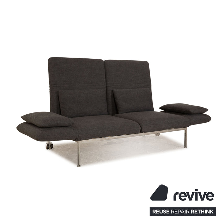 Brühl Roro tissu deux places gris fonction manuelle canapé fonction couchage