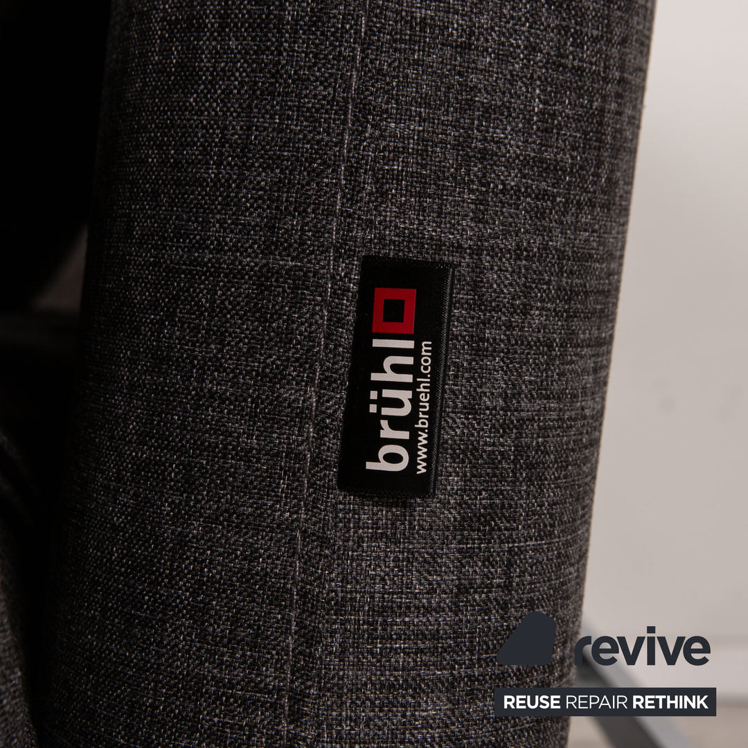 Brühl Roro fabric two-seater gray sofa couch sleeping function