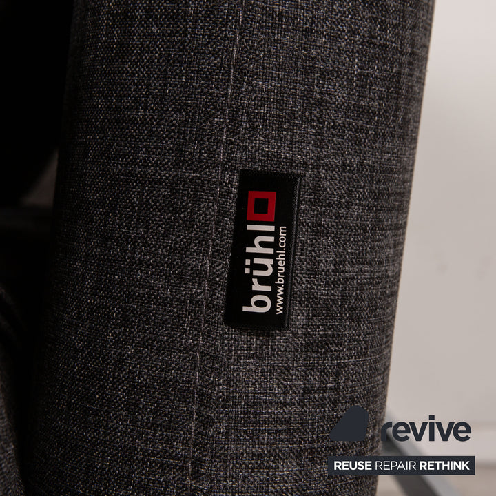 Brühl Roro fabric two-seater gray sofa couch sleeping function