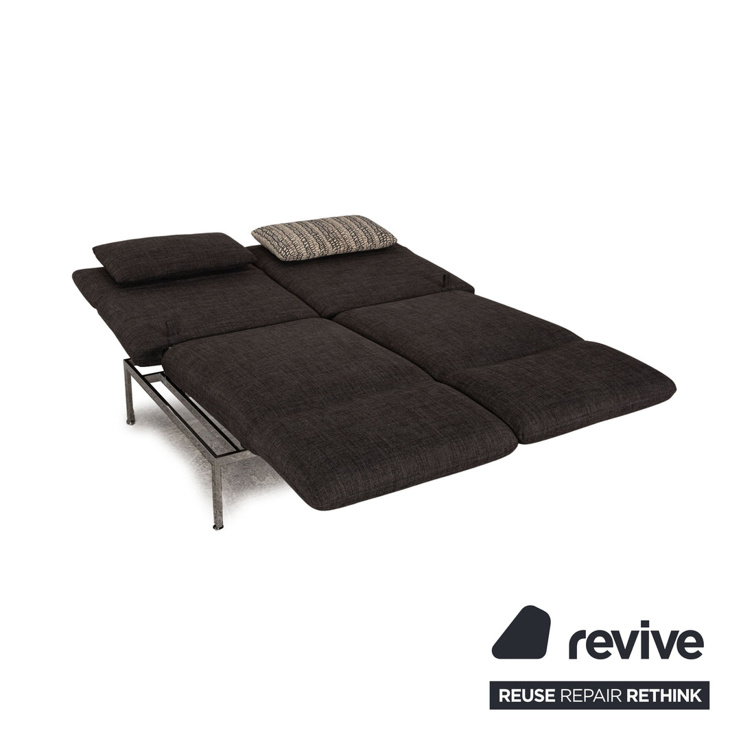 Brühl Roro fabric two-seater gray sofa couch sleeping function