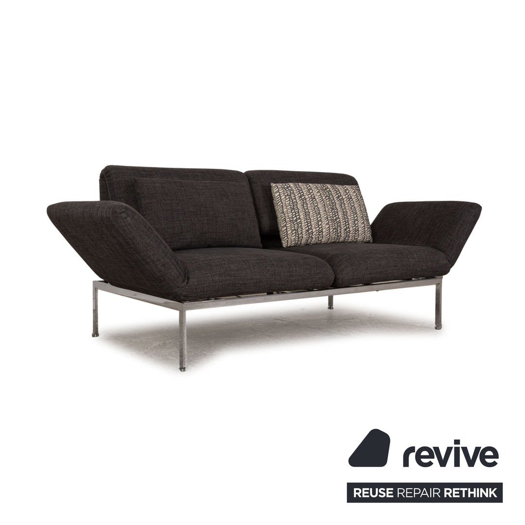 Brühl Roro fabric two-seater gray sofa couch sleeping function