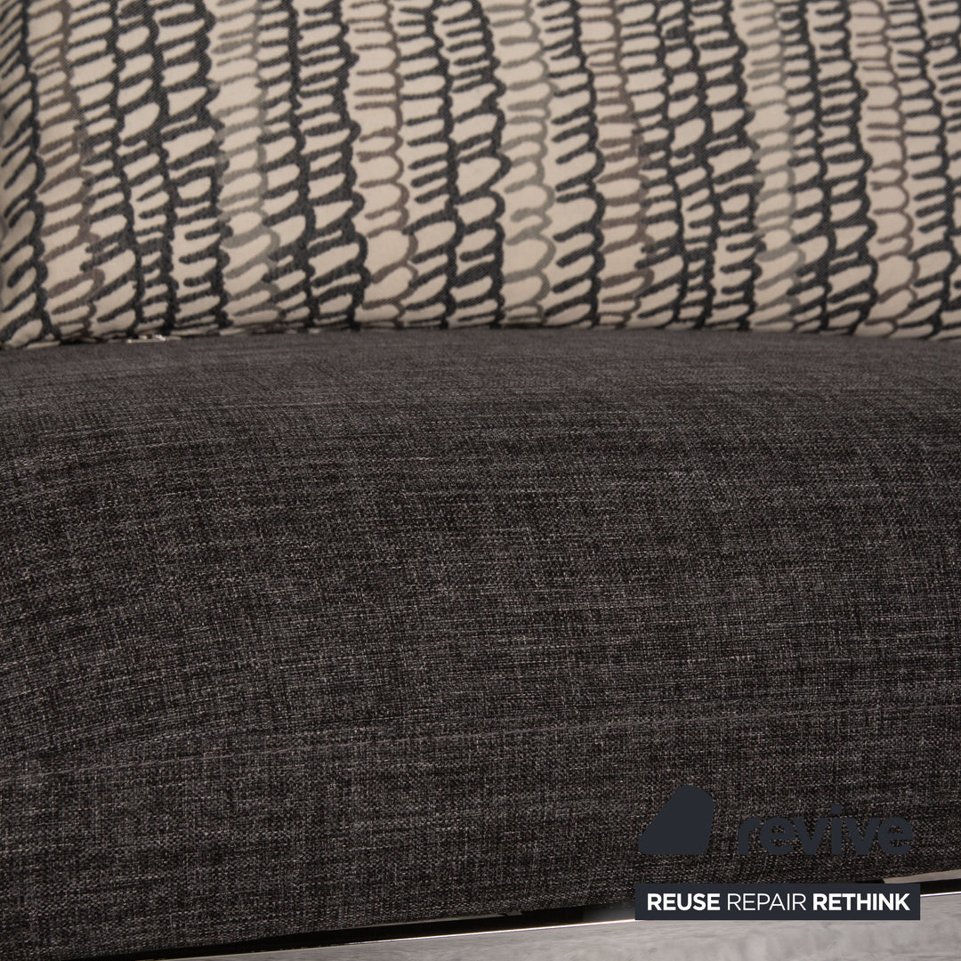 Brühl Roro fabric two-seater gray sofa couch sleeping function