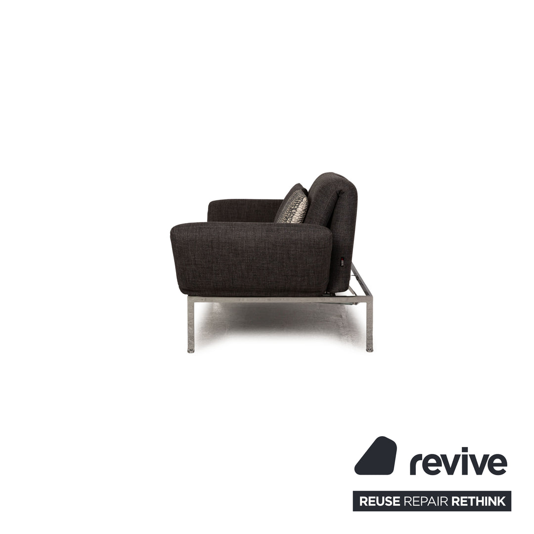 Brühl Roro fabric two-seater gray sofa couch sleeping function