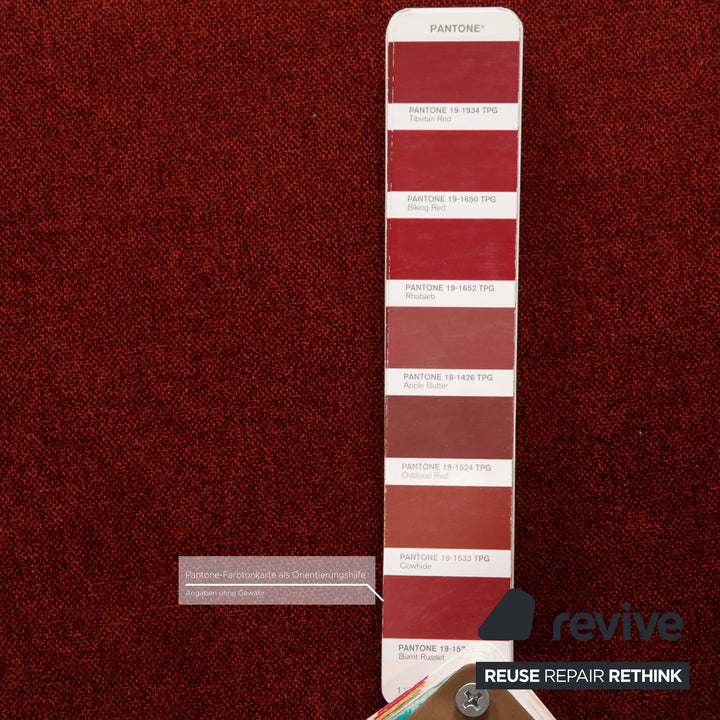 Canapé 2 places Brühl Roro en tissu rouge, fonction canapé