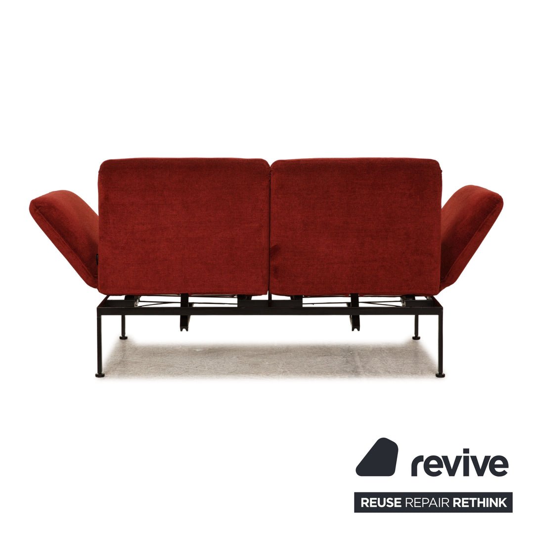 Canapé 2 places Brühl Roro en tissu rouge, fonction canapé