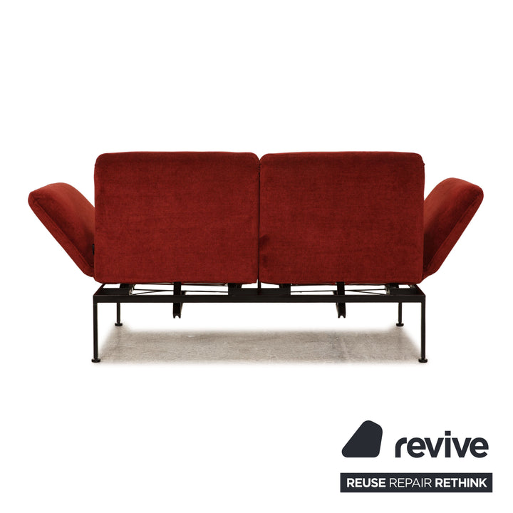 Canapé 2 places Brühl Roro en tissu rouge, fonction canapé