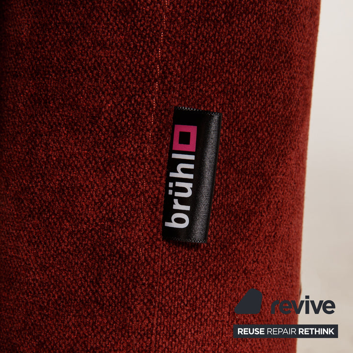 Canapé 2 places Brühl Roro en tissu rouge, fonction canapé