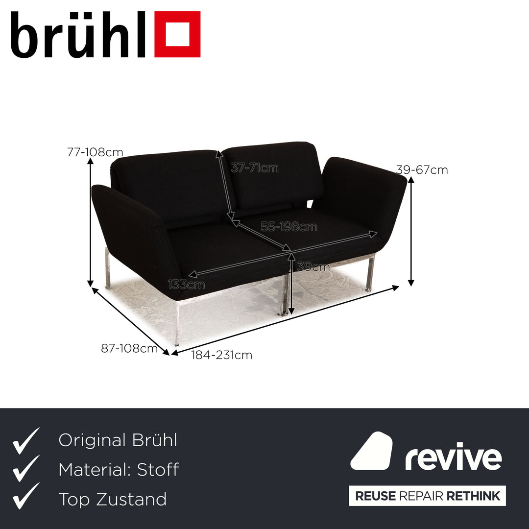Brühl Roro fabric two-seater black manual function