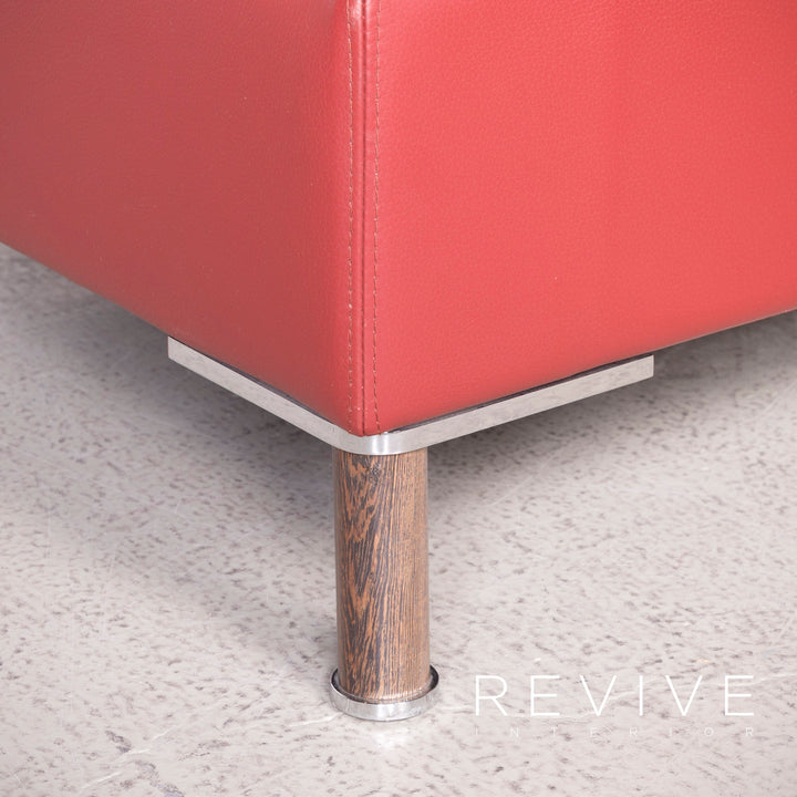 Brühl Alba Designer Leder Sofa Rot Ecksofa Echtleder Couch #8248