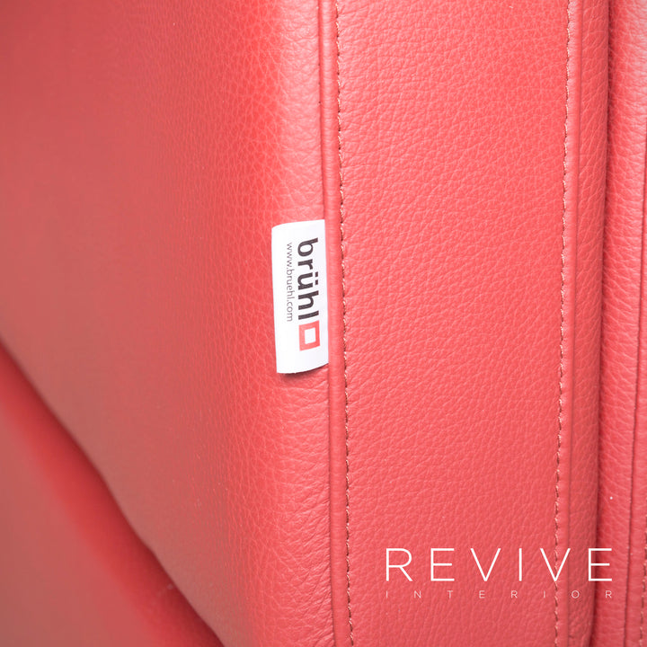 Brühl Alba Designer Leder Sofa Rot Ecksofa Echtleder Couch #8248