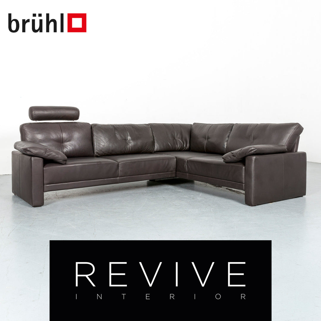 Brühl Alba Leder Ecksofa Braun Couch Funktion Echtleder #6197