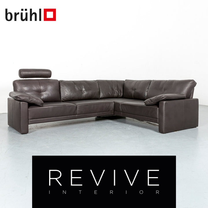 Brühl Alba Leder Ecksofa Braun Couch Funktion Echtleder #6197