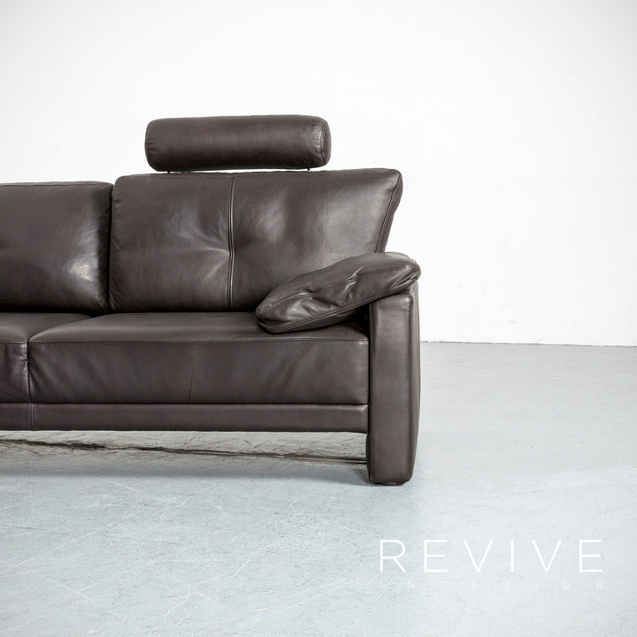 Brühl Alba Leder Ecksofa Braun Couch Funktion Echtleder #6197