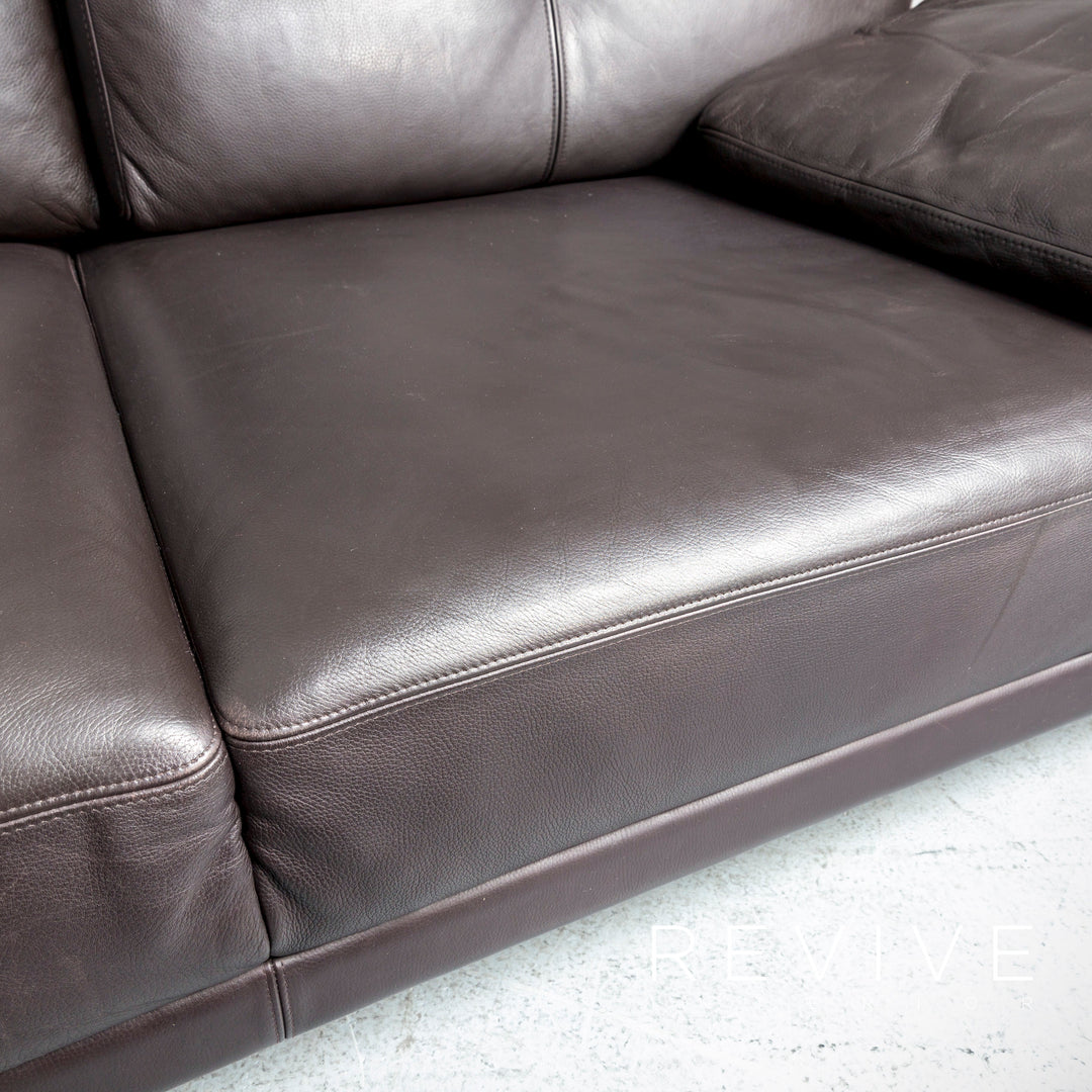 Brühl Alba Leder Ecksofa Braun Couch Funktion Echtleder #6197